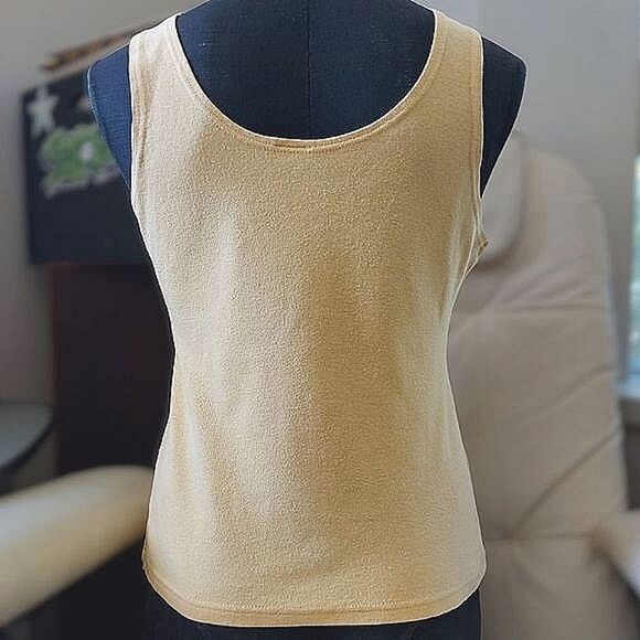 Vtg butter yellow wide strap scoop neck tank top - Picture 3 of 12